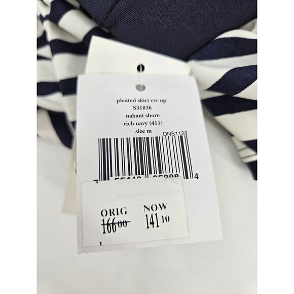 New Kate Spade Pleated Skirt Cover Up Womens M Nahant Shore Blue Stripe - Picture 6 of 6